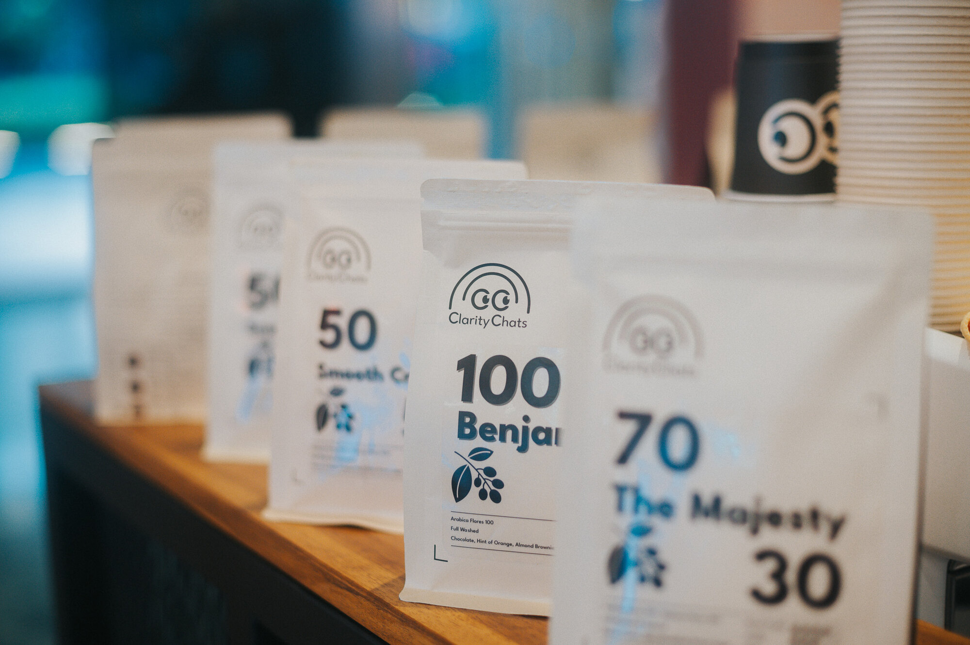 ClarityChats coffee products on display