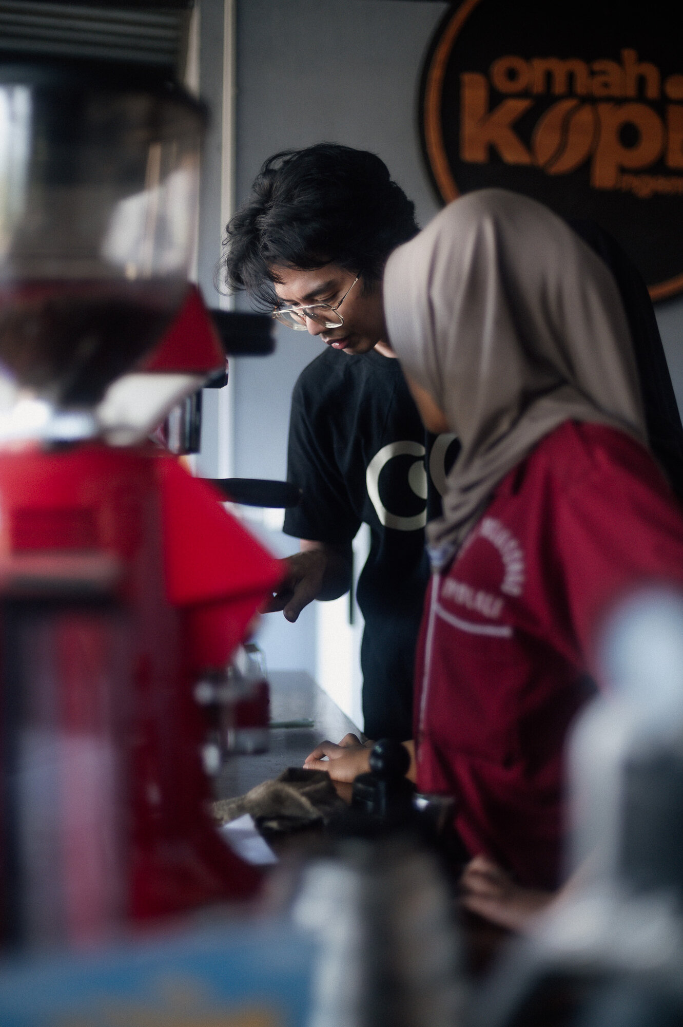 Group learning session for coffee business training