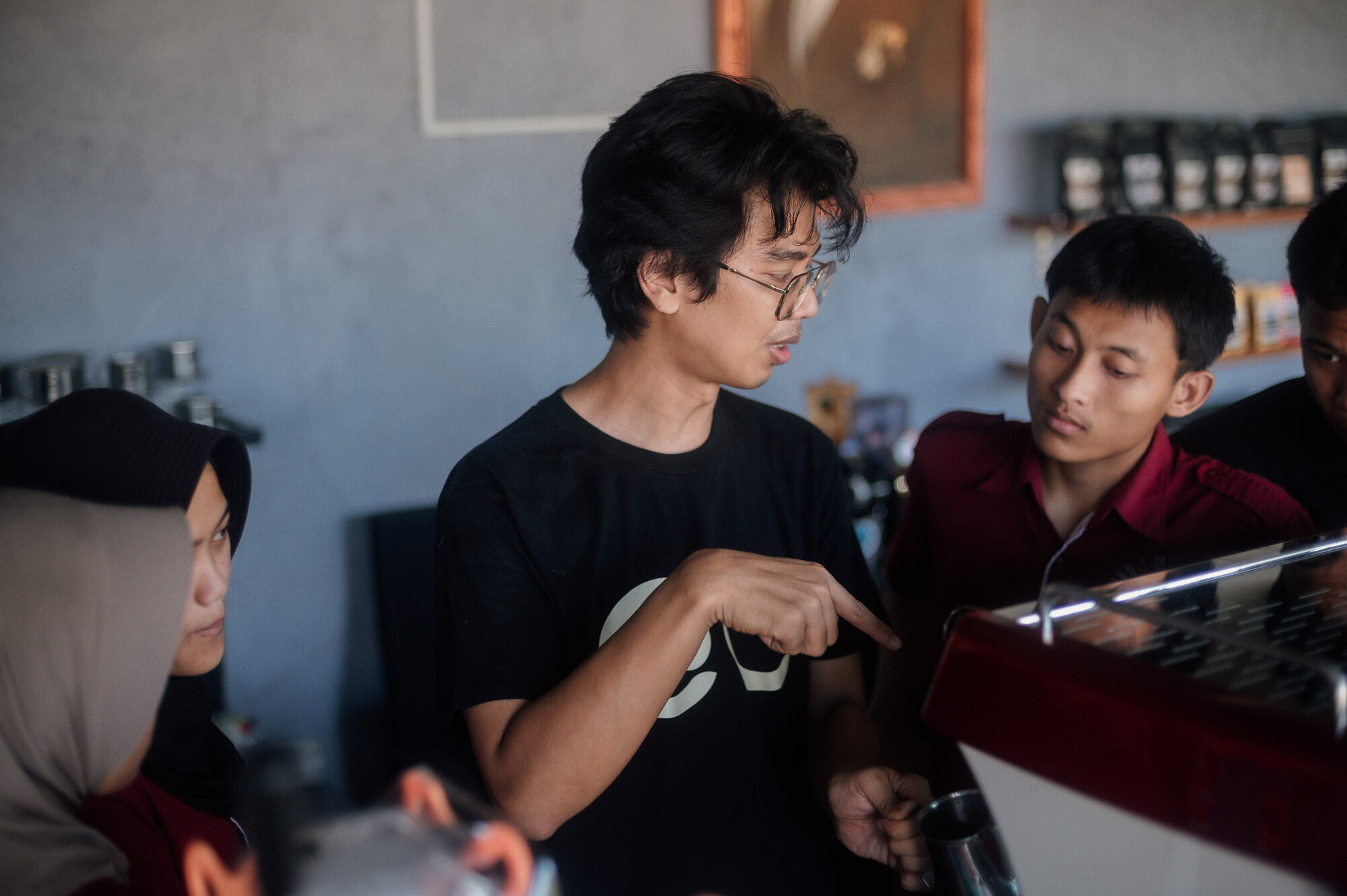 ClarityChats instructor teaching espresso techniques to students